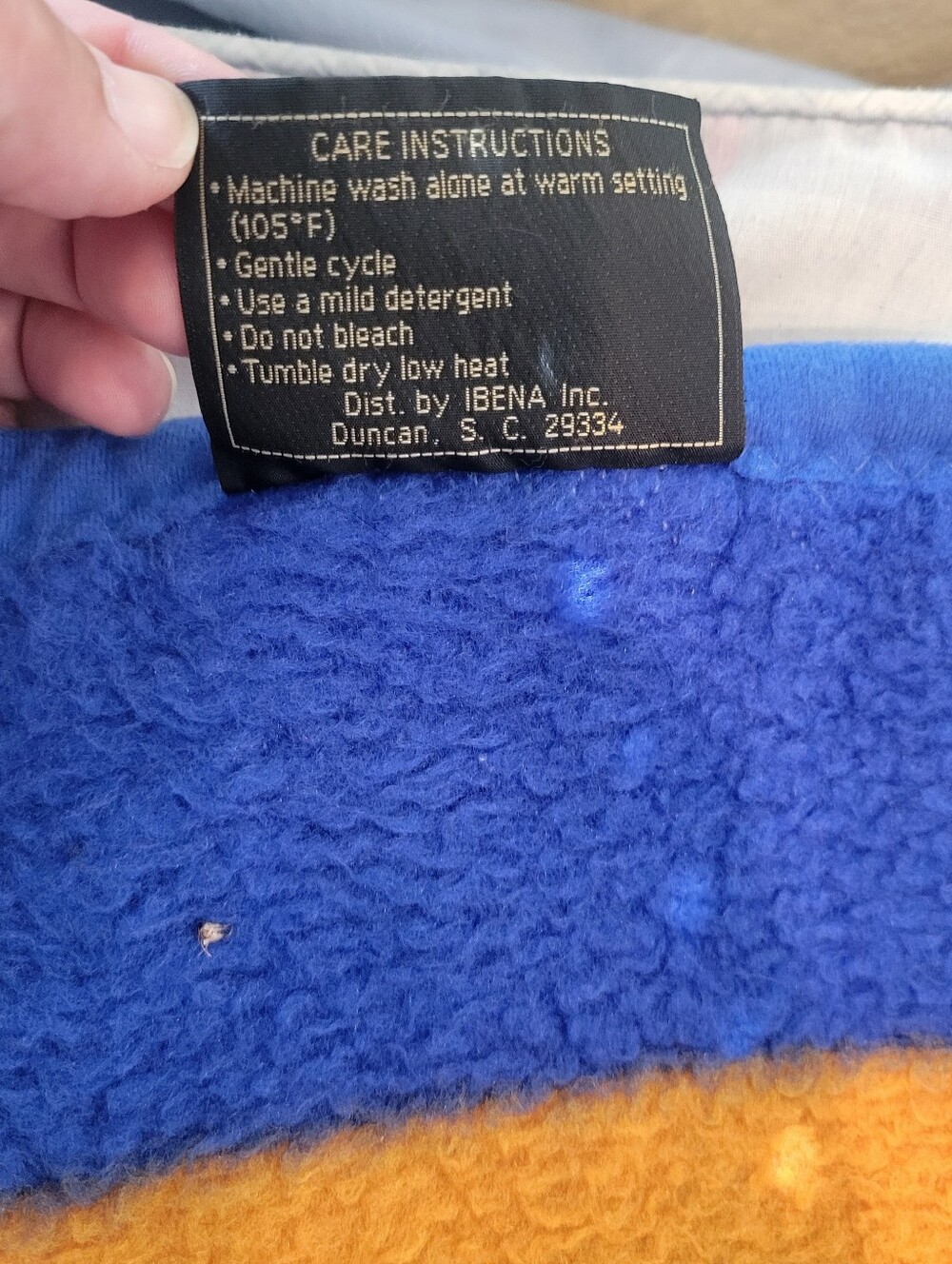 IBENA Blue Multi Color Aztec Southwest Throw Reversible Blanket 73x58 Turkey - Picture 3 of 7